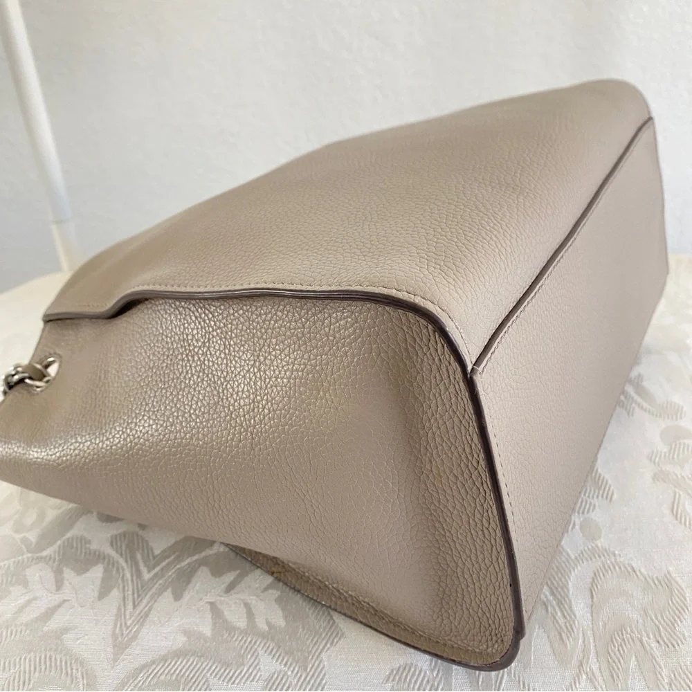 Tory Burch gray leather Britten Tote
